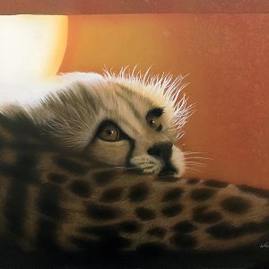 Cheetah Cub at Sunset Original Painting